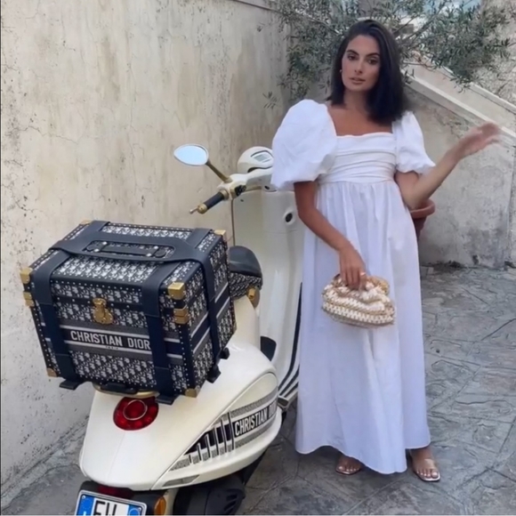 ZARA * BLOGGERS FAVORITE DRAPED POPLIN DRESS White Midi Maxi - Picture 9 of 16